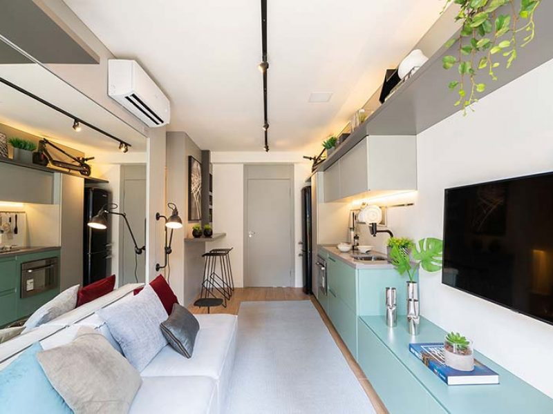 Mobi One Pinheiros, decoração de apartamento pequeno 32m